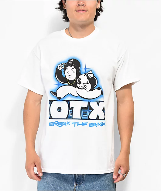 OTX BOYZ  Break The Bank Graffiti White T-Shirt