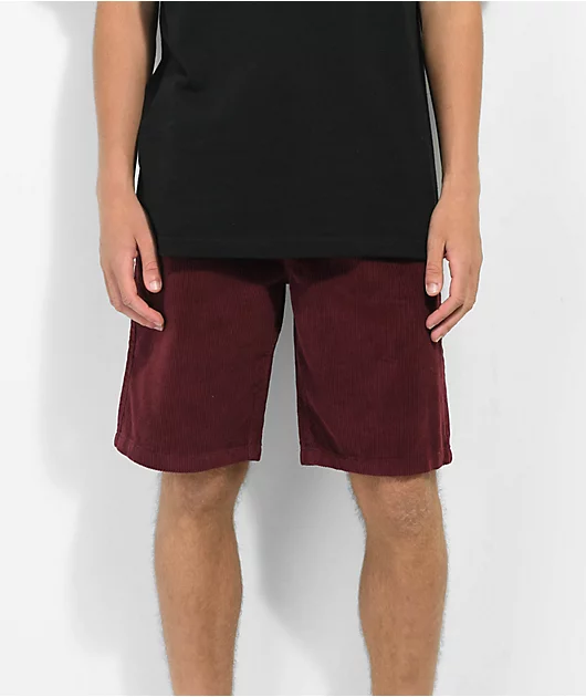 5202-empyre-elastic-waist-burgundy-corduroy-skate-shorts-1.webp Empyre Elastic Waist Burgundy Corduroy Skate Shorts
