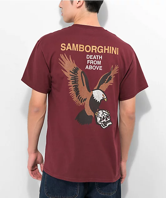 52046-samborghini-eagle-patch-red-t-shirt-1.webp Samborghini Eagle Patch Red T-Shirt