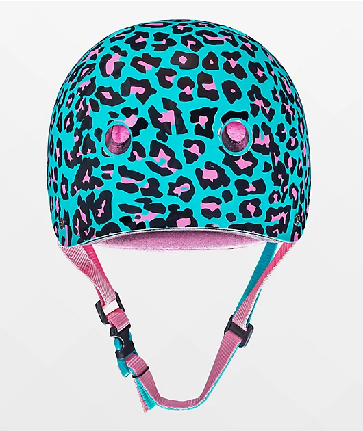 Moxi Blue Leopard Skateboard Helmet