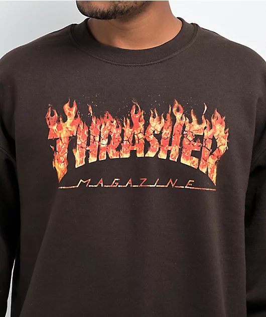 53401-thrasher-inferno-brown-crewneck-sweatshirt-2.webp Thrasher Inferno Brown Crewneck Sweatshirt