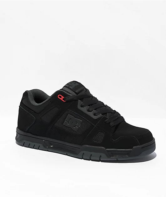 DC Stag Black, Grey & Red Skate Shoes
