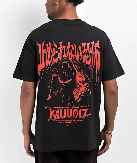 54385-kaiju017-hounds-of-hell-black-t-shirt-1.webp KAIJU017 Hounds Of Hell Black T-Shirt