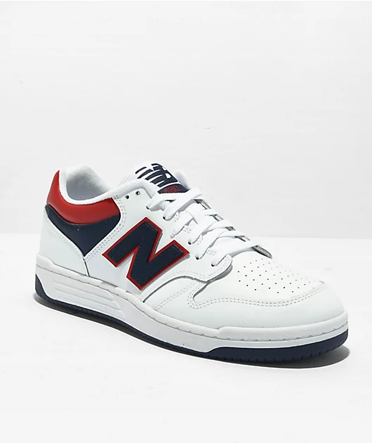 New Balance Lifestyle 480 White, Blue & Red Shoes
