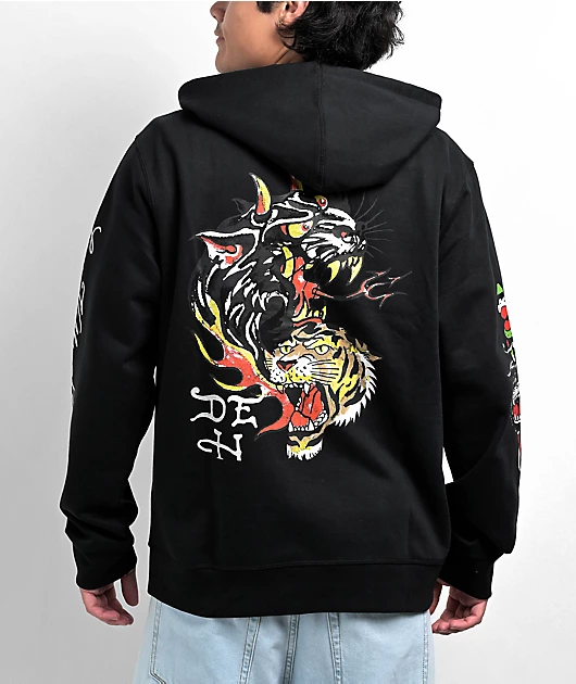 Ed Hardy Panther Black Zip Hoodie
