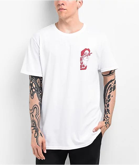 55131-huddy-face-white-t-shirt-1.webp Huddy Face White T-Shirt