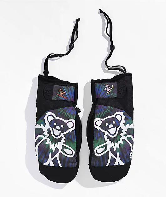 686 x The Grateful Dead Primer Blue & Green Tie Dye Snowboard Mittens 2023