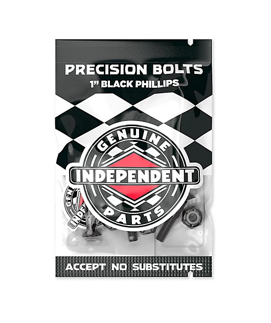 Independent Black Crossbolts 1\" Skateboard Hardware