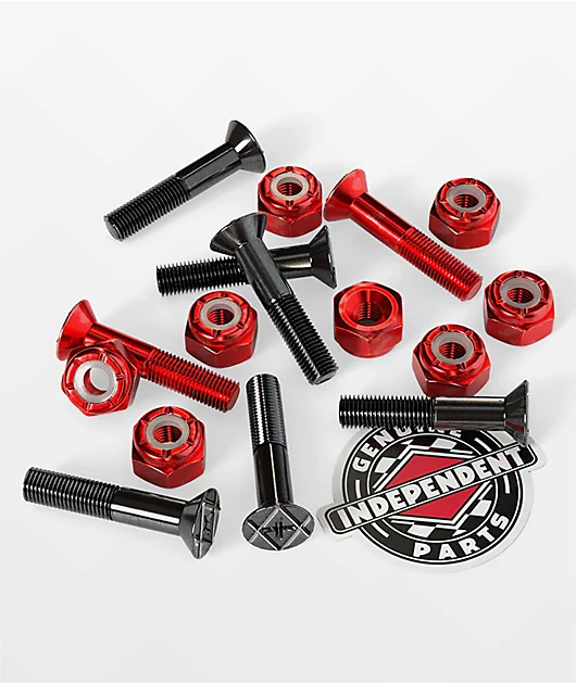 Independent Red Crossbolts 1\" Skateboard Hardware