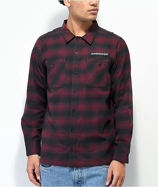 55965-independent-tilden-burgandy-plaid-flannel-shirt-1.webp Independent Tilden Burgandy Plaid Flannel Shirt