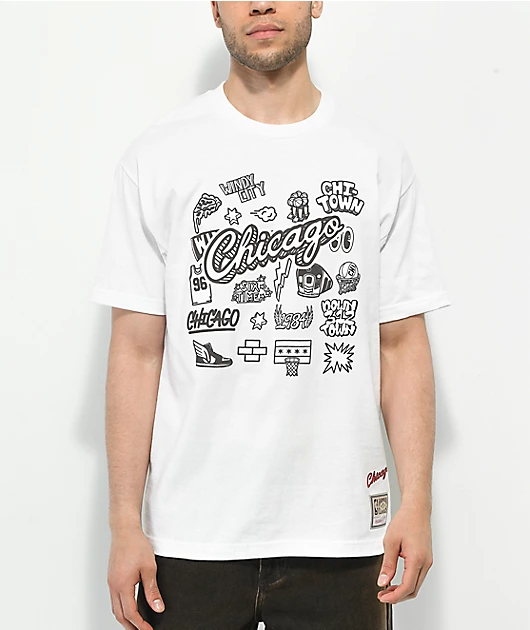 Mitchell & Ness x NBA Bulls Doodle White T-Shirt