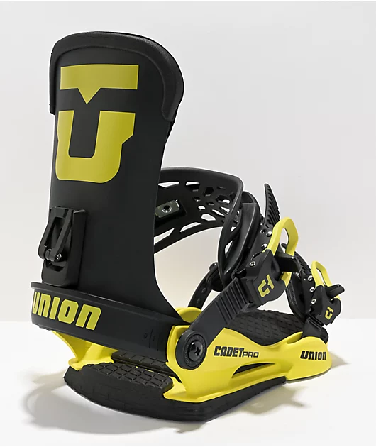 Union Kids Cadet Pro Yellow Snowboard Bindings 2023