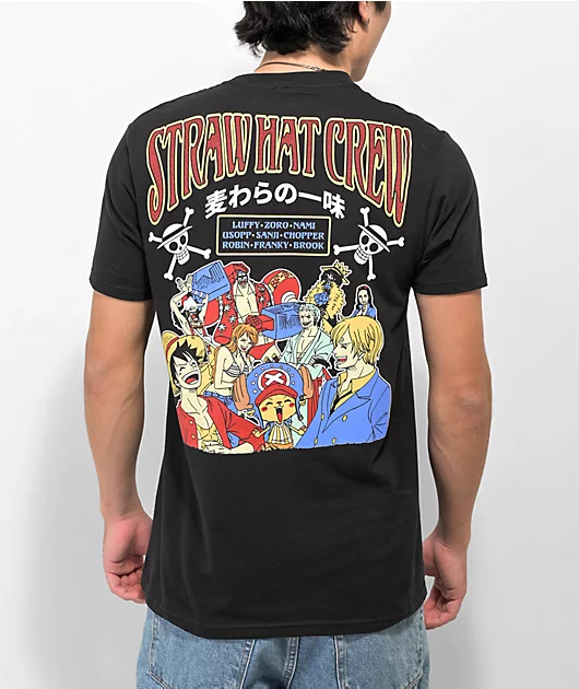 One Piece Thousand Crew Black T-Shirt