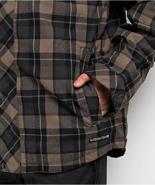 686 Woodland Brown Flannel 10K Snowboard Jacket