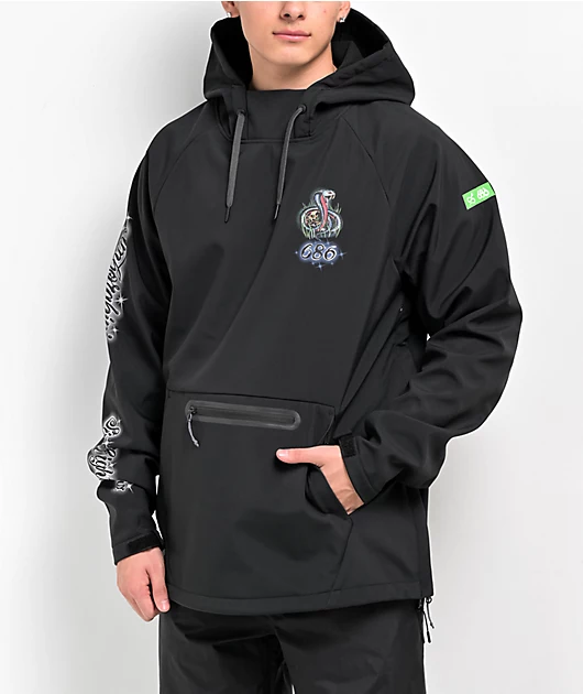 686 x Samborghini Black 10K Waterproof Snowboard Hoodie