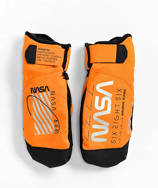 686 x NASA Primer Orange 10K Snowboard Mittens
