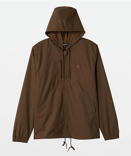 Brixton Claxton Beta Zip Brown Windbreaker Jacket