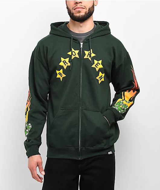 Broken Promises Devil Dealer Green Zip Hoodie