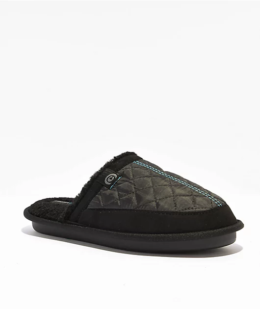 Cobian Happy Camper Black Mule Slippers