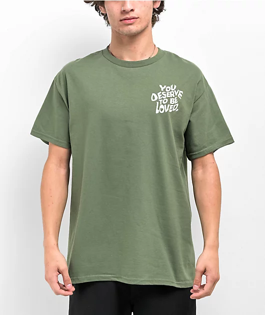 57396-dream-you-deserve-to-be-loved-green-t-shirt-2.webp DREAM You Deserve To Be Loved Green T-Shirt