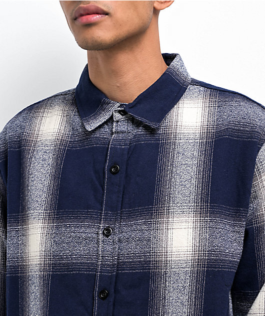 58725-shaka-wear-navy-plaid-heavyweight-flannel-shirt-2.jpg Shaka Wear Navy Plaid Heavyweight Flannel Shirt
