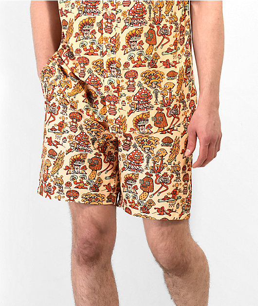 5974-killer-acid-mushroom-friends-tan-orange-board-shorts-2.jpg Killer Acid Mushroom Friends Tan & Orange Board Shorts