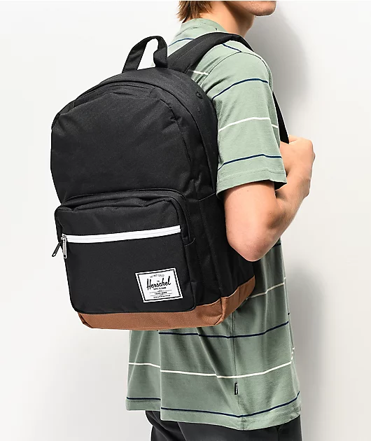 59813-herschel-supply-co.-pop-quiz-black-saddle-backpack-2.webp Herschel Supply Co. Pop Quiz Black & Saddle Backpack