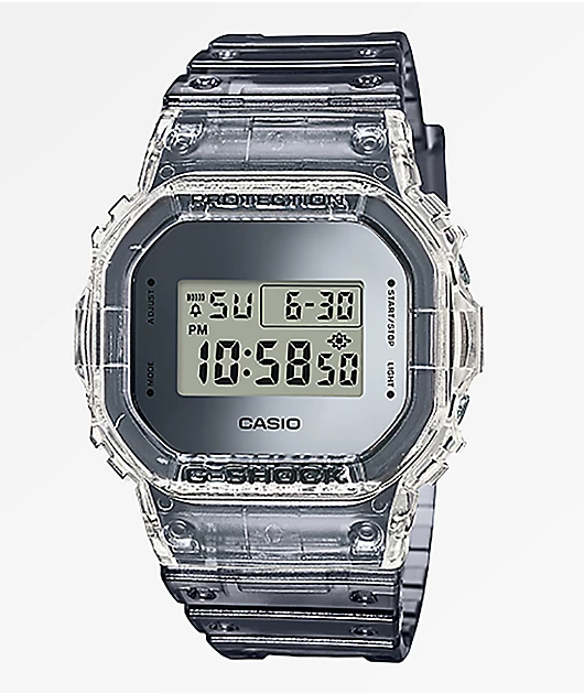 G-Shock DW5600 Clear & Dark Grey Digital Watch