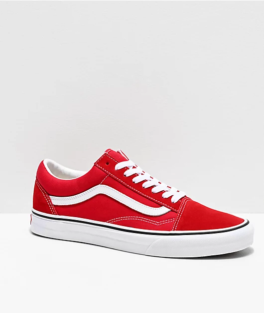 Vans Old Skool Racing Red & White Skate Shoes
