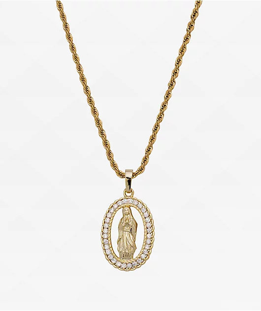 Saint Midas YG Guadalupe 20\" Gold Necklace