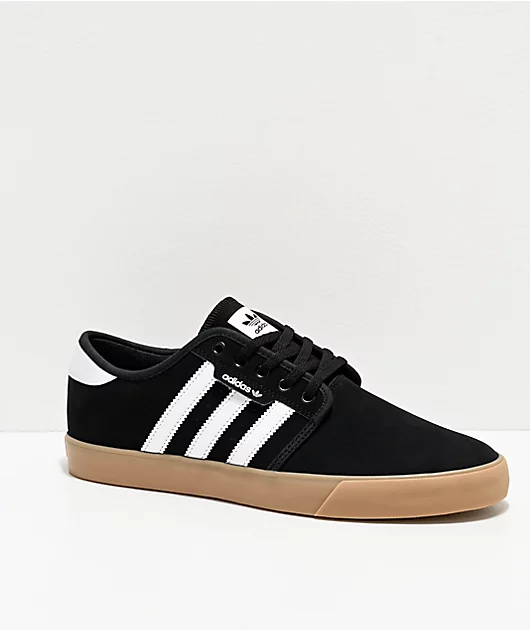 adidas Seeley Black, White & Gum Shoes