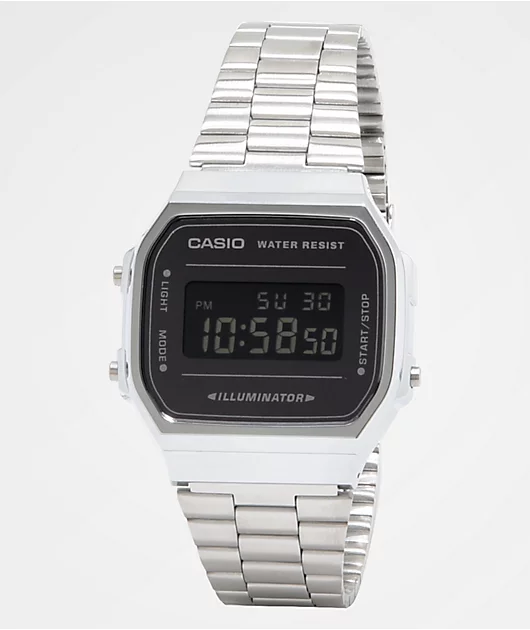 Casio A168WEM-1VT Vintage Silver & Black Digital Watch