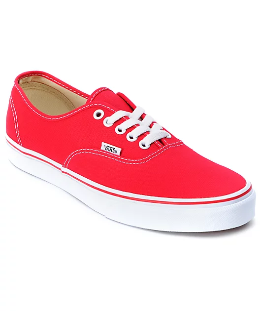 Vans Authentic Red Skate Shoes