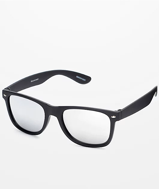 Smooth Operator Black & Silver Mirror Lens Sunglasses