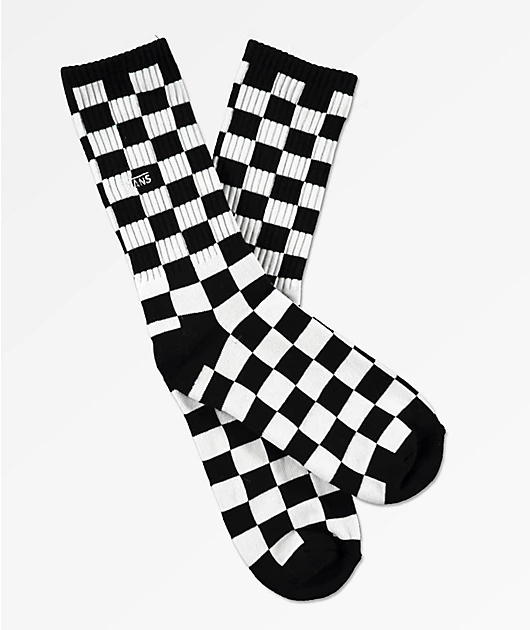 60704-vans-boys-black-white-checkered-crew-socks-1.webp Vans Boys Black & White Checkered Crew Socks