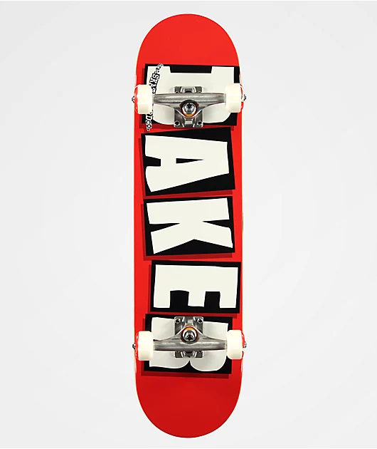 Baker Brand Logo Red 8.0\" Skateboard Complete