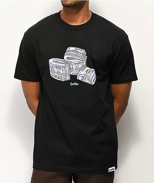 Cookies Blue Strips Black T-Shirt