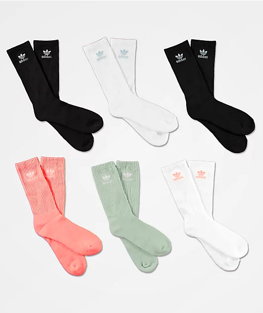 61456-adidas-trefoil-glory-6-pack-crew-socks-1.webp adidas Trefoil Glory 6 Pack Crew Socks
