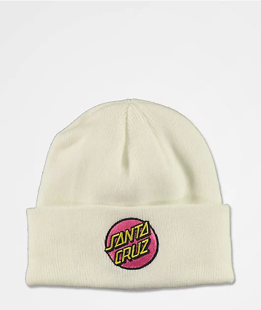 Santa Cruz Pink Dot White Beanie