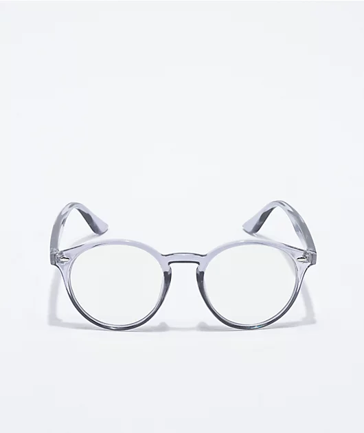 Blue Gem Crystal Clear Grey Blue Light Glasses