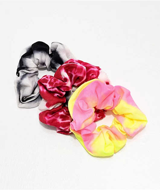 Stone + Locket Tie Dye 3 Pack Scrunchies