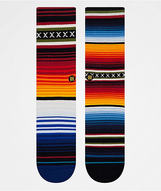 Stance Curren Striped Red, Orange & Blue Crew Socks