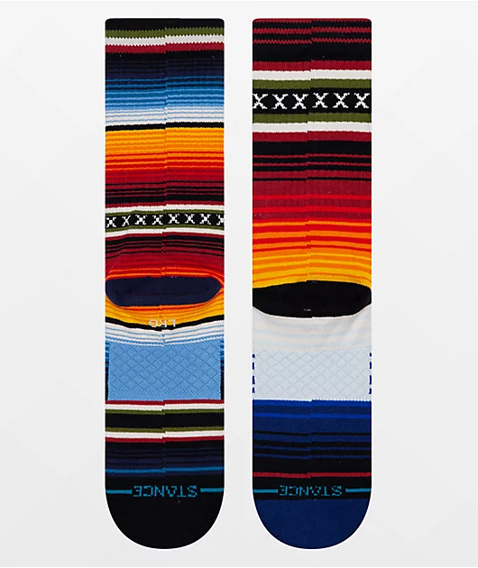 Stance Curren Striped Red, Orange & Blue Crew Socks