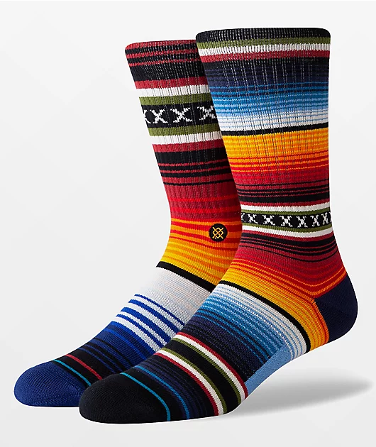 62597-stance-curren-striped-red-orange-blue-crew-socks-3.webp Stance Curren Striped Red, Orange & Blue Crew Socks