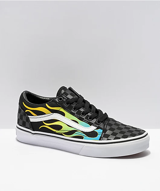 62736-vans-old-skool-glow-flame-black-checkerboard-skate-shoes-1.webp Vans Old Skool Glow Flame Black Checkerboard Skate Shoes