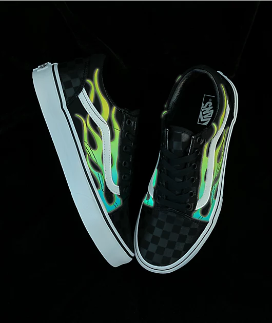 62736-vans-old-skool-glow-flame-black-checkerboard-skate-shoes-2.webp Vans Old Skool Glow Flame Black Checkerboard Skate Shoes