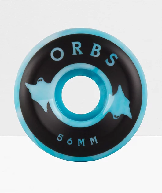 Orbs Wheels Specters Swirls 56mm 99a Blue & White Skateboard Wheels