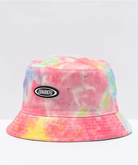 By Samii Ryan Blue, Pink & Yellow Tie Dye Bucket Hat
