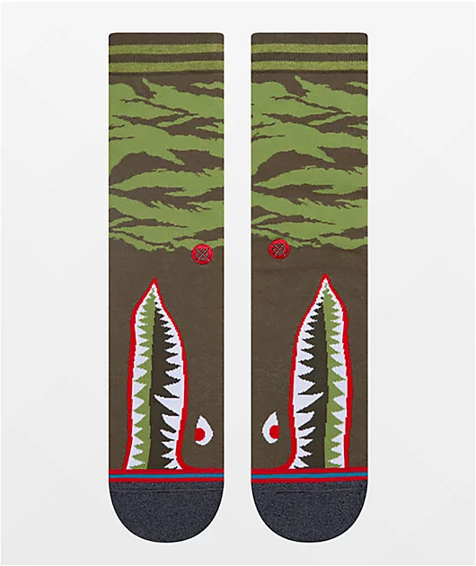 63880-stance-warbird-shark-olive-camo-crew-socks-1.webp Stance Warbird Shark Olive Camo Crew Socks