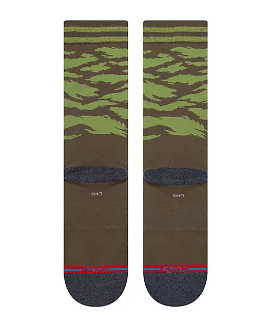 63880-stance-warbird-shark-olive-camo-crew-socks-2.webp Stance Warbird Shark Olive Camo Crew Socks